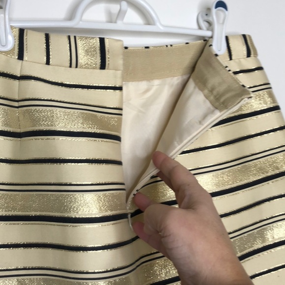 J Crew Gold, Cream and Black Mini Skirt - size 6 - Picture 5 of 9
